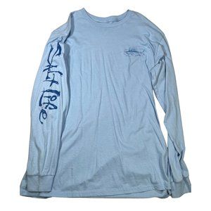 SaltLife Men's Long Sleeve Tshirt Blue Sz L Tuna Mahi Mahi Marlin